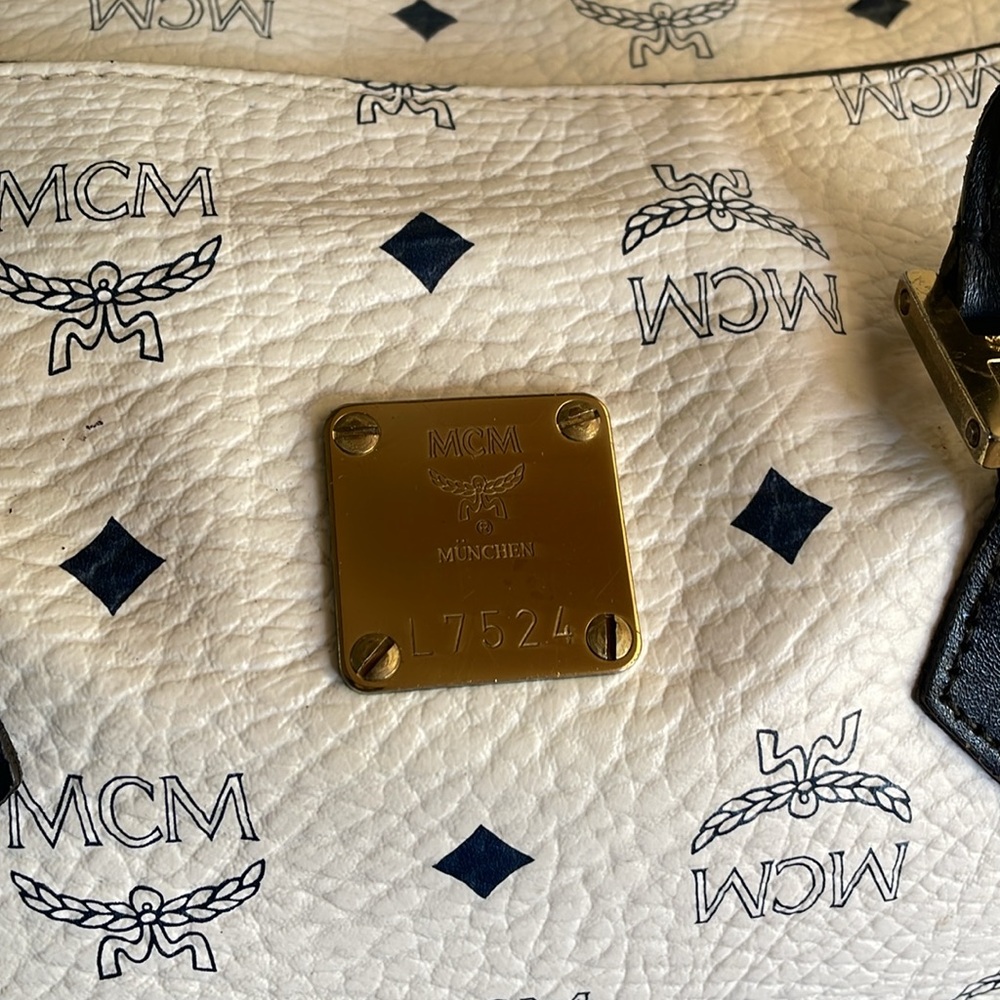 Authentic MCM Vintage Coated Canvas Boston Bag - Picture 3 of 11